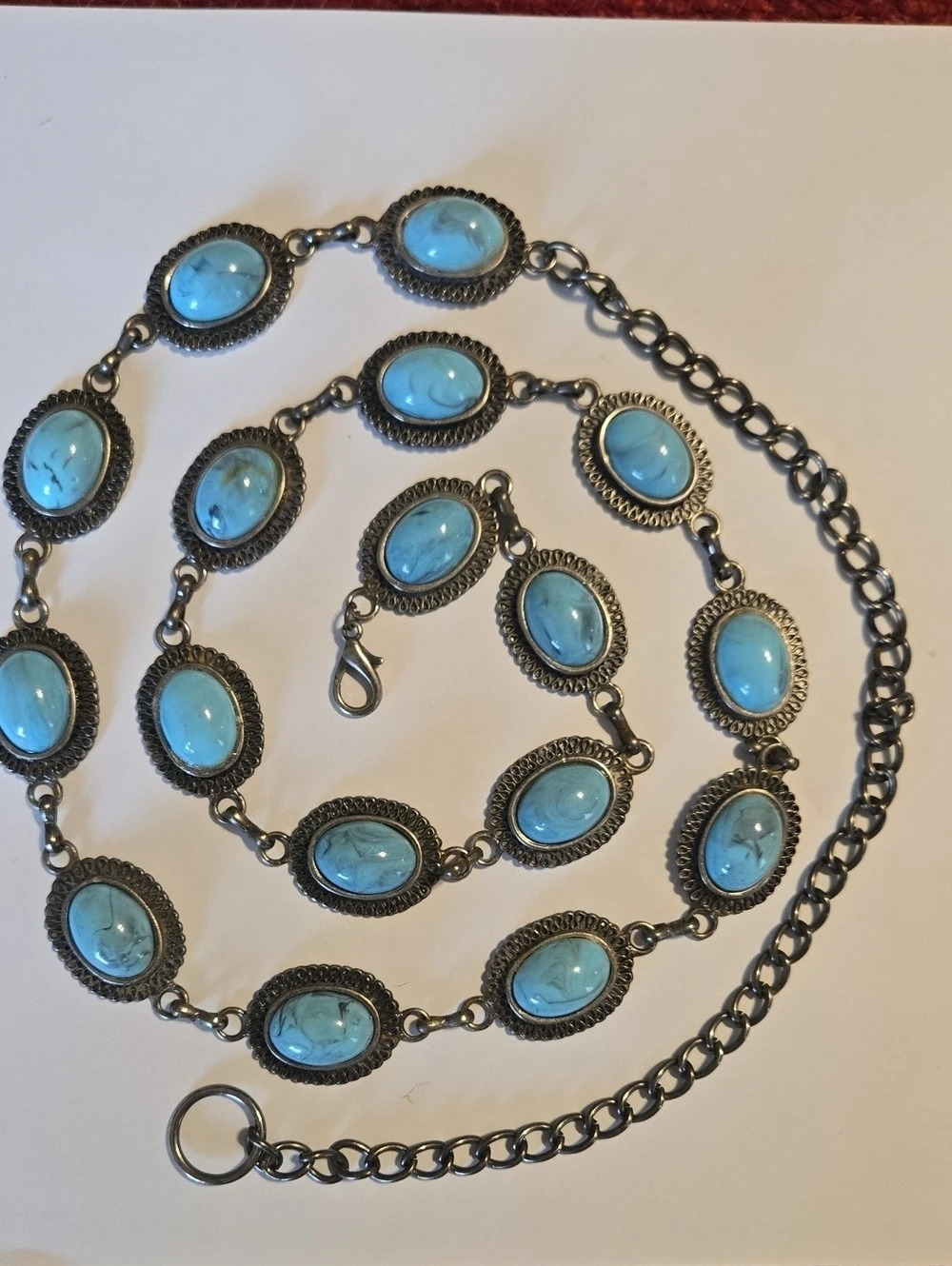 Blue Stone Statement Belt Like New